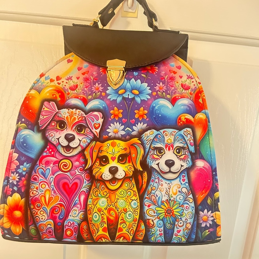 Colorful Dog Print Backpack